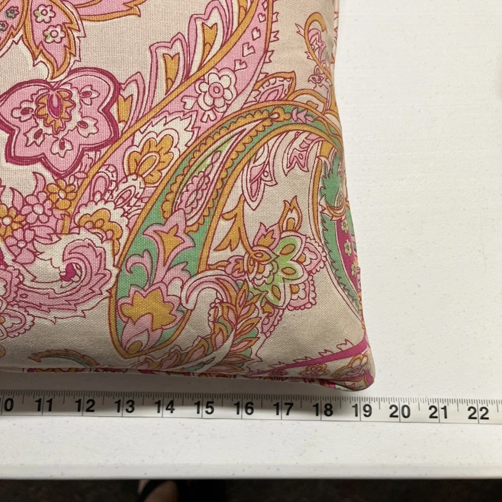 Lauren Ralph Lauren Throw Pillows Pink Paisley Down Filled Set Of 3 Preppy
